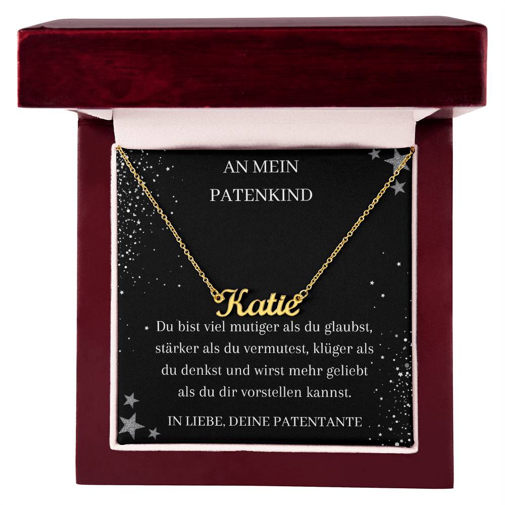 An Mein Patenkind - Du Bist Stälker Als Du Vermutest - Custom Name Necklace