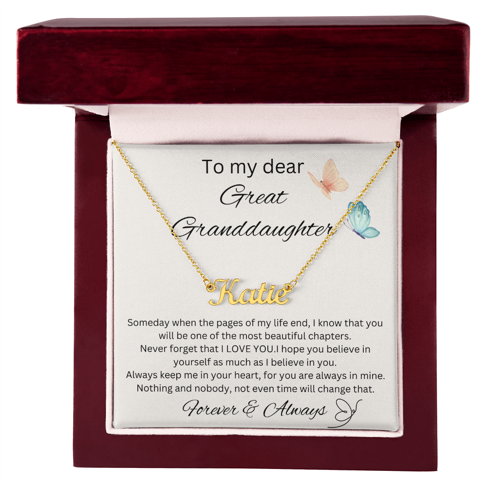 To My Great Granddaughter - Someday - Name Necklace