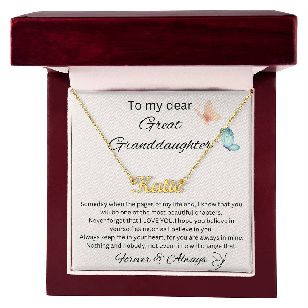 To My Great Granddaughter - Someday - Name Necklace 2