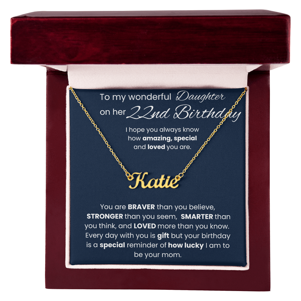 22nd Birthday Personalized Gift - Custom Name Necklace