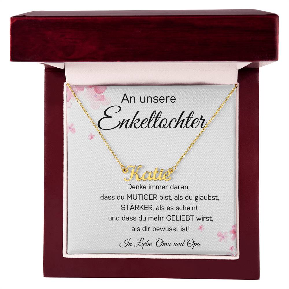 An Unsere Enkeltochter - In Liebe Oma und Opa - Personalisierte Namenskette