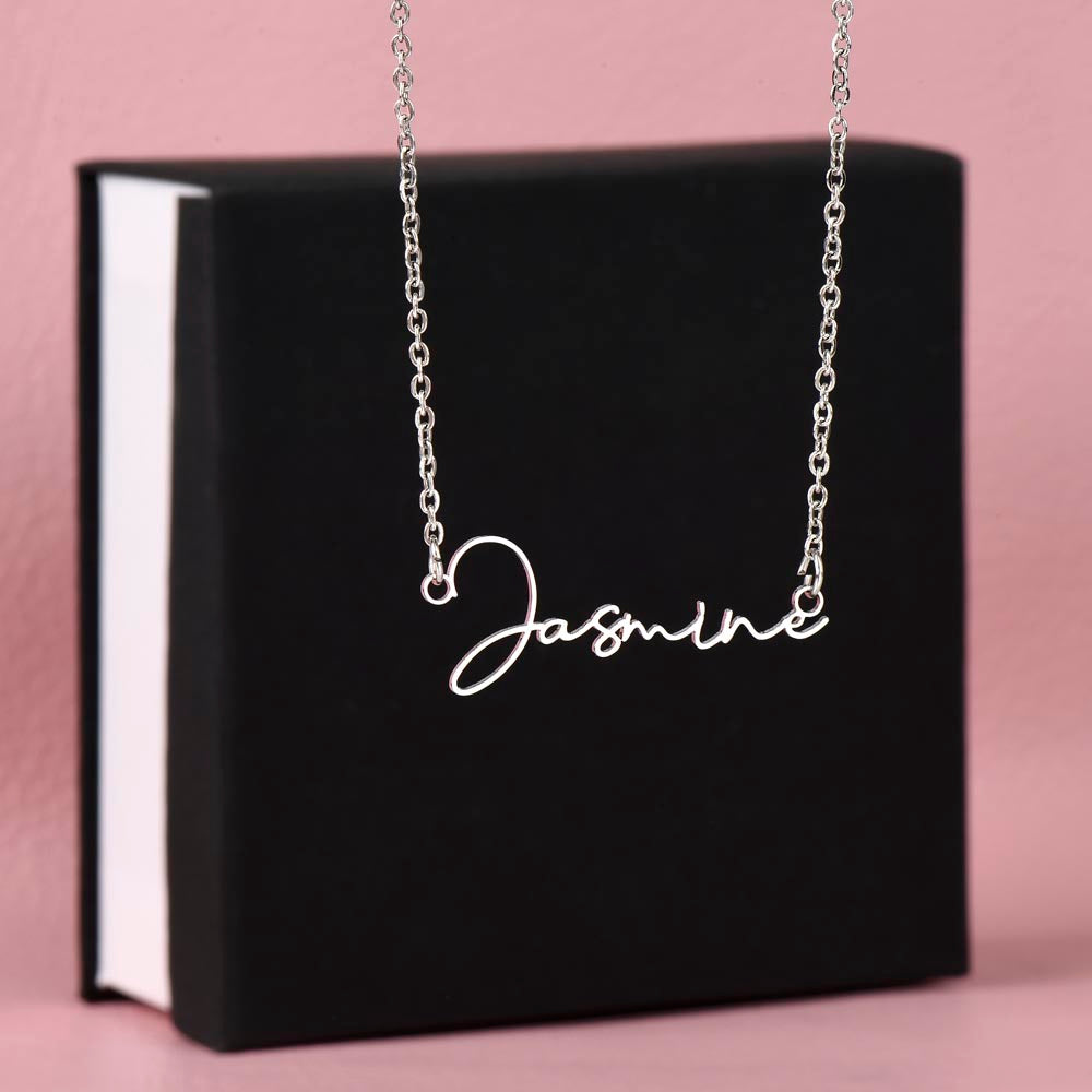 Signature Style Name Necklace With Optional Message