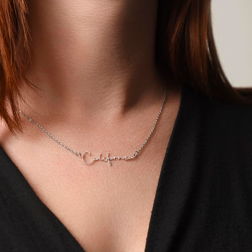 19th Birthday Custom Signature Name Necklace Jewelry Gift