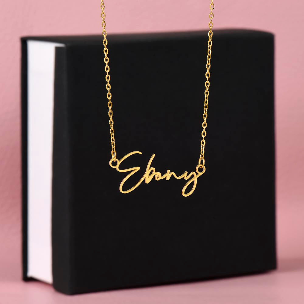 Signature Style Name Necklace With Optional Message