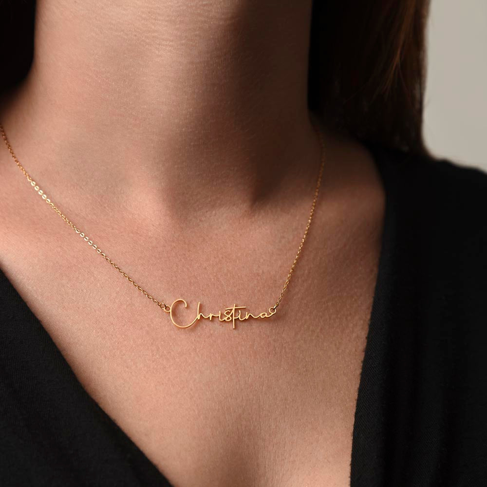 Signature Style Name Necklace With Optional Message