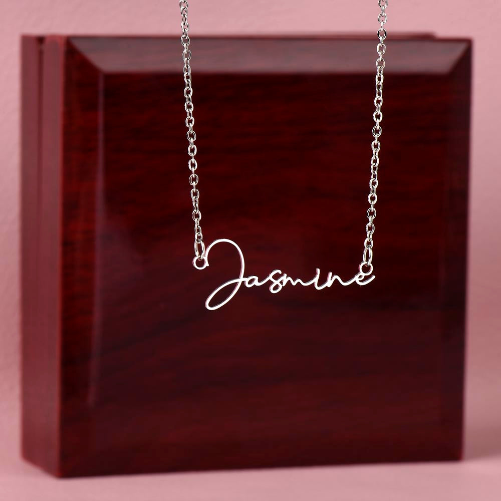 Signature Style Name Necklace With Optional Message