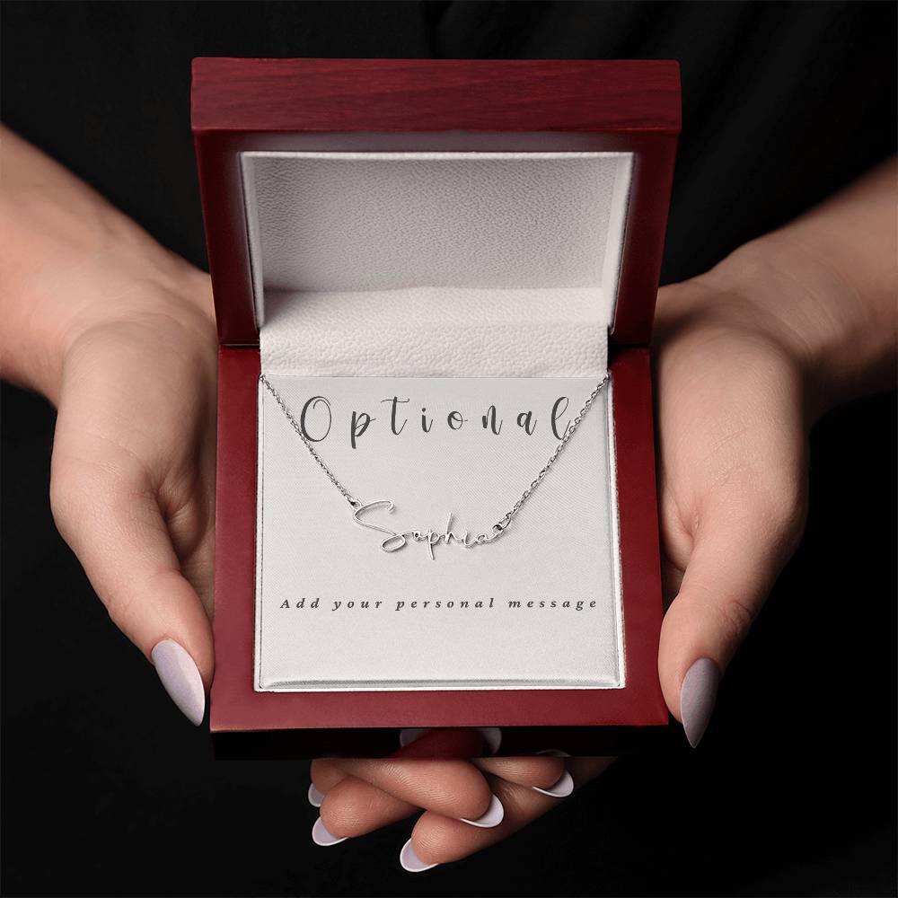 Signature Style Name Necklace With Optional Message