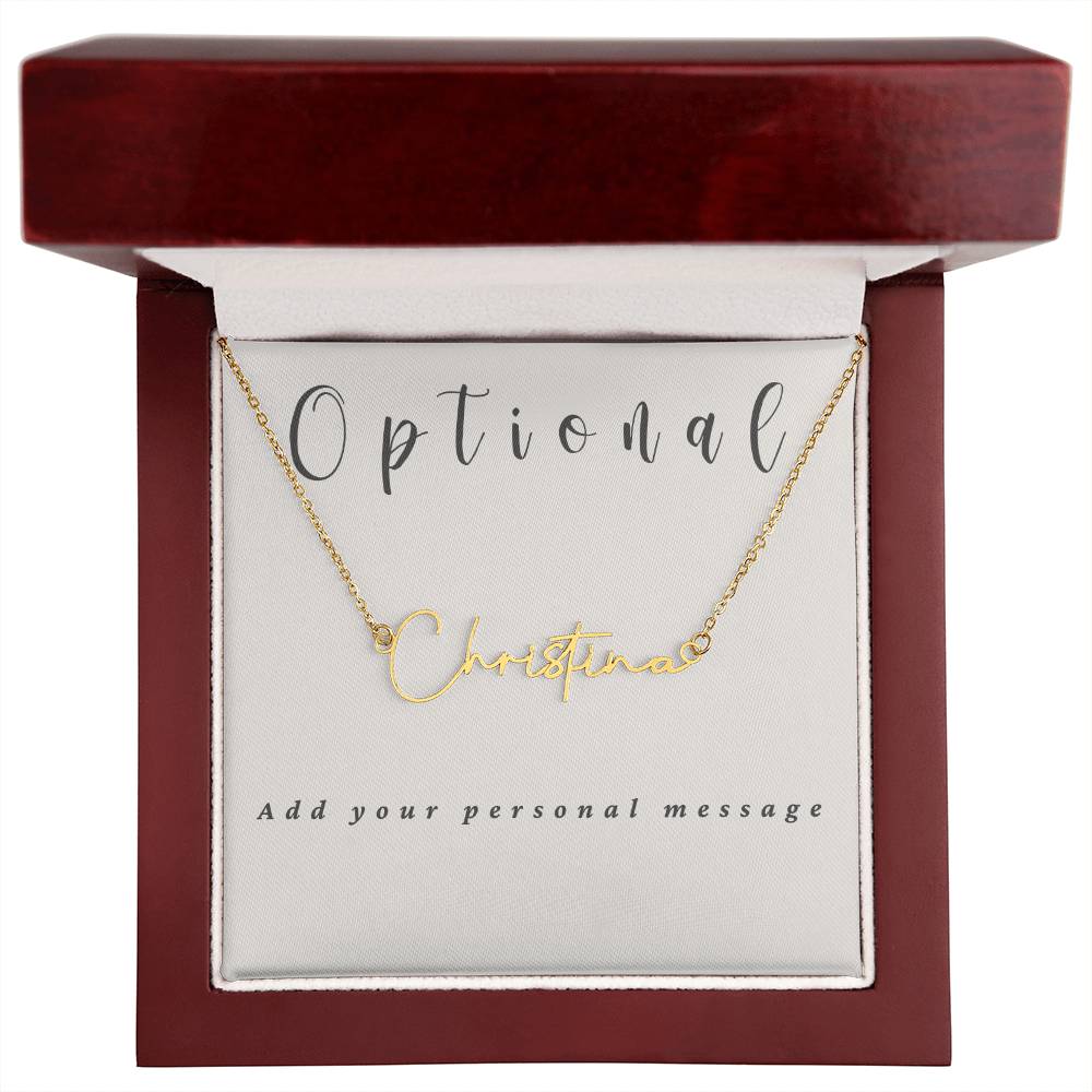 Signature Style Name Necklace With Optional Message