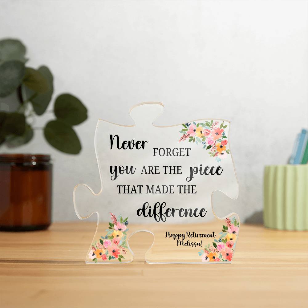 Piece 7 Black - Printed Acrylic Puzzle Plaque