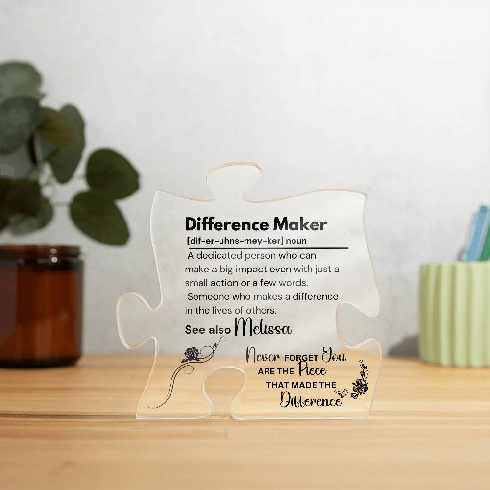 Difference Maker - Printed Acrylic Puzzle Plaque 2