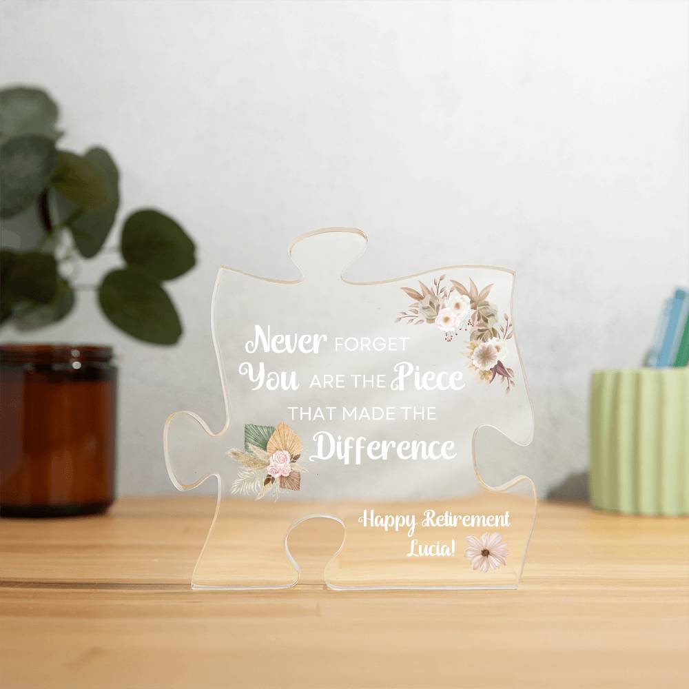 Piece 9 White - Acrylic Puzzle Plaque