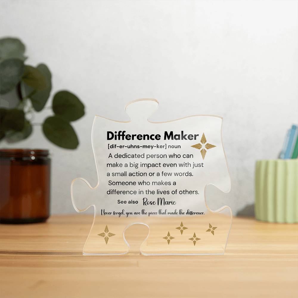 Difference Maker - Printed Acrylic Puzzle Plaque 4