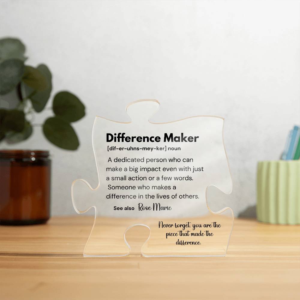 Difference Maker - Printed Acrylic Puzzle Plaque 3