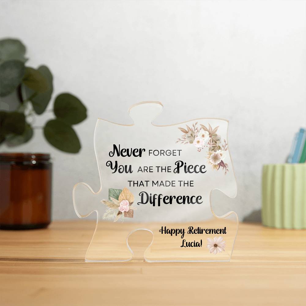 Piece 9 Black - Acrylic Puzzle Plaque