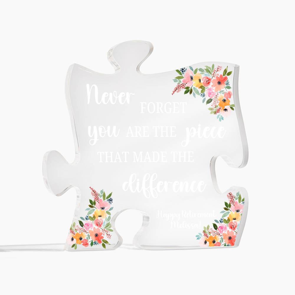 Piece 7 White - Printed Acrylic Puzzle Plaque