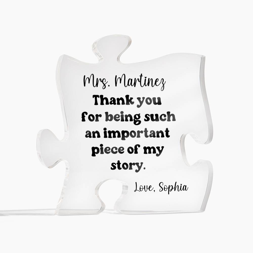 Teacher Acrylic Puzzle Plaque 1