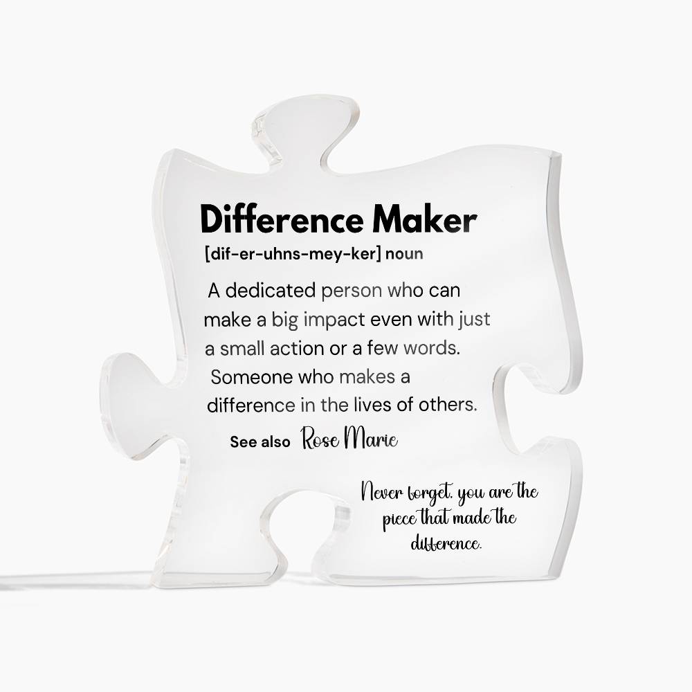Difference Maker - Printed Acrylic Puzzle Plaque 3