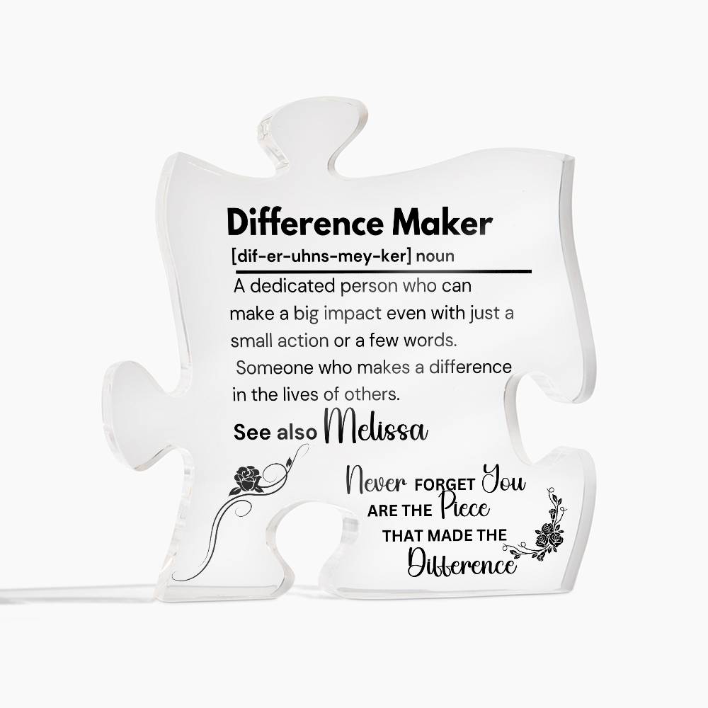 Difference Maker - Printed Acrylic Puzzle Plaque 2