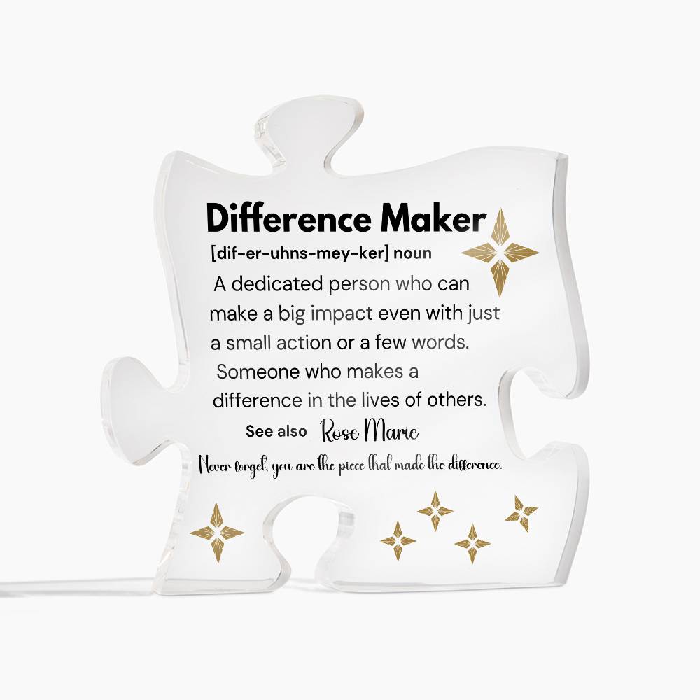 Difference Maker - Printed Acrylic Puzzle Plaque 4