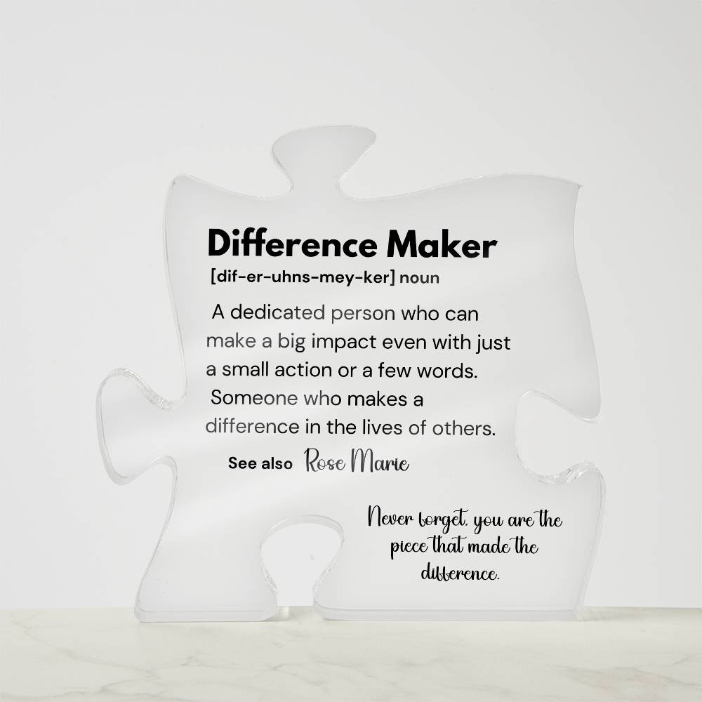 Difference Maker - Printed Acrylic Puzzle Plaque 3