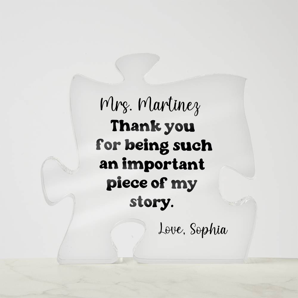 Teacher Acrylic Puzzle Plaque 1