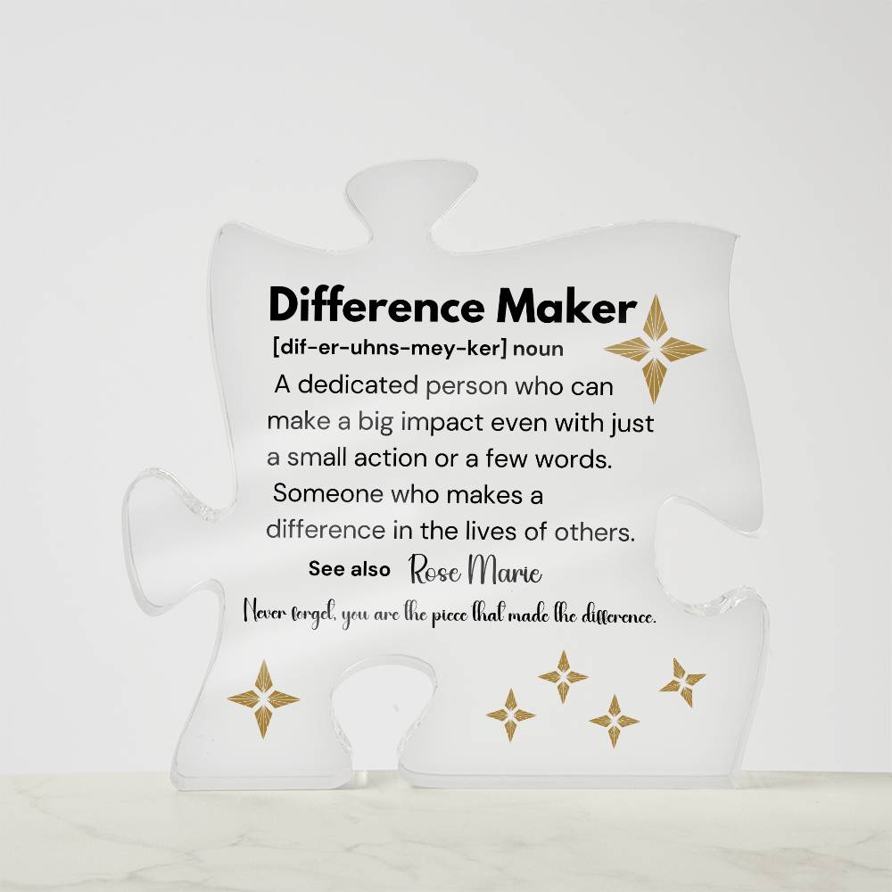 Difference Maker - Printed Acrylic Puzzle Plaque 4
