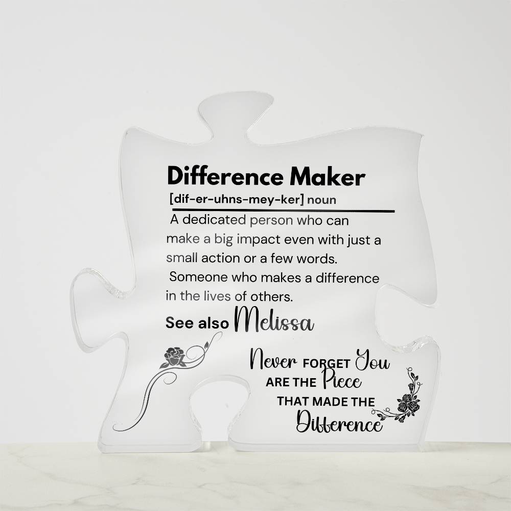 Difference Maker - Printed Acrylic Puzzle Plaque 2