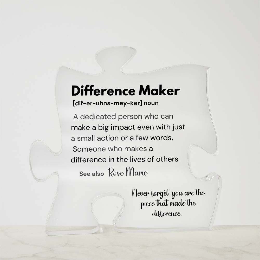 Difference Maker - Printed Acrylic Puzzle Plaque 3