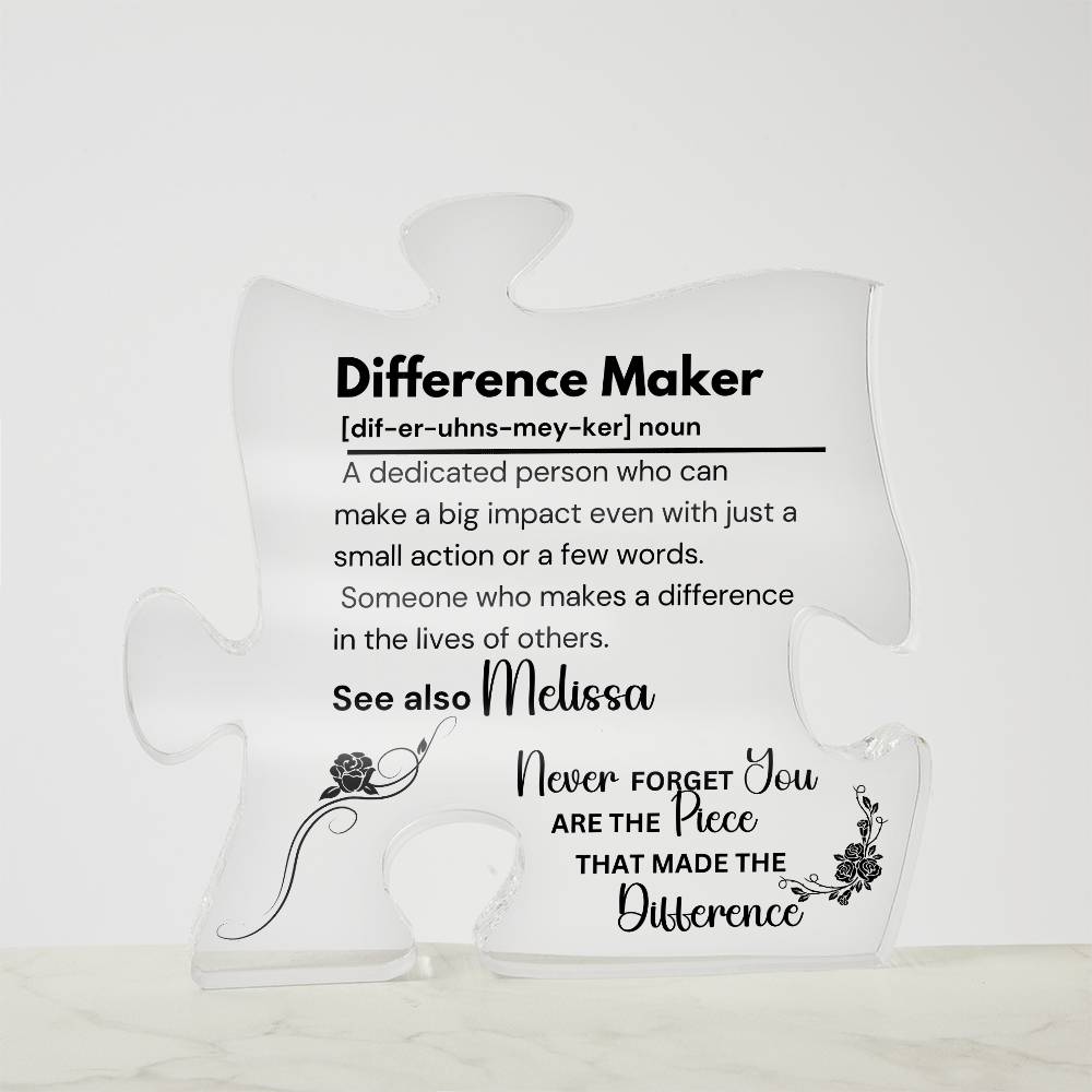 Difference Maker - Printed Acrylic Puzzle Plaque 2