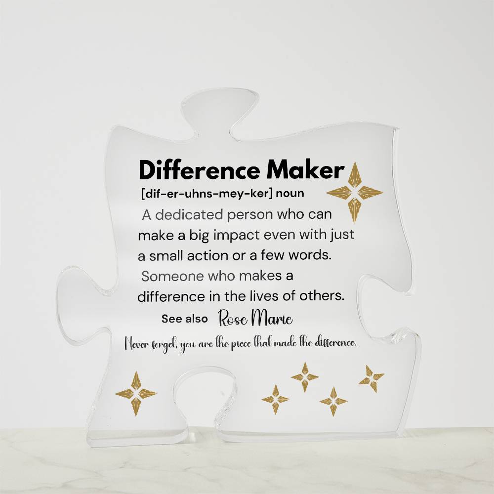 Difference Maker - Printed Acrylic Puzzle Plaque 4
