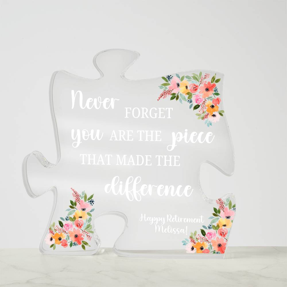 Piece 7 White - Printed Acrylic Puzzle Plaque