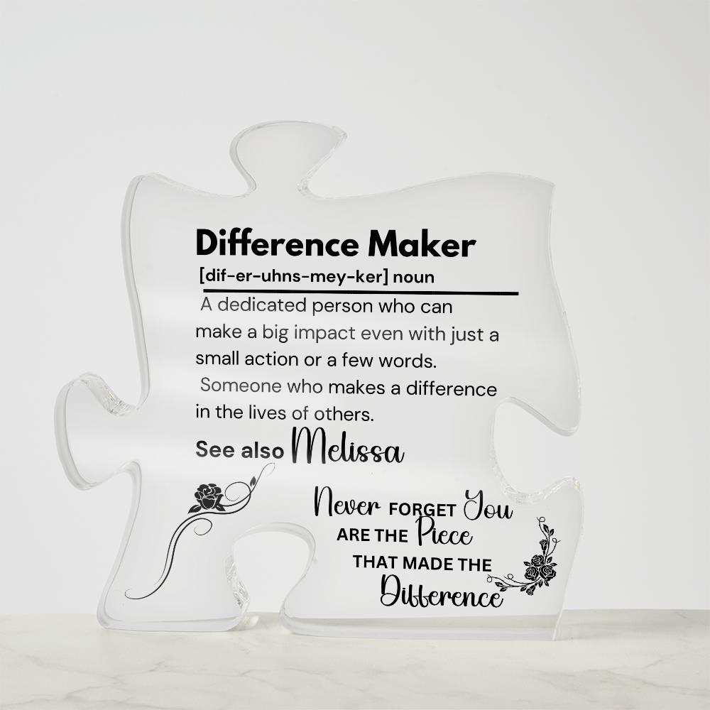 Difference Maker - Printed Acrylic Puzzle Plaque 2