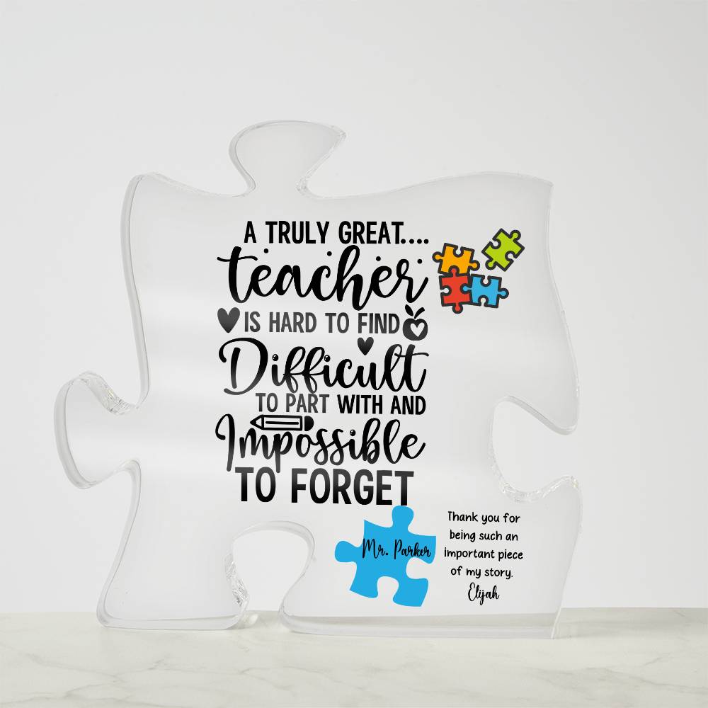 Teacher Acrylic Puzzle Plaque 5