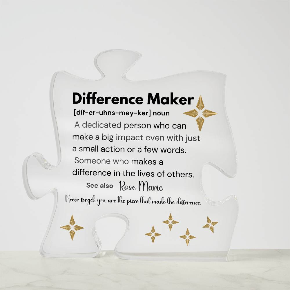 Difference Maker - Printed Acrylic Puzzle Plaque 4