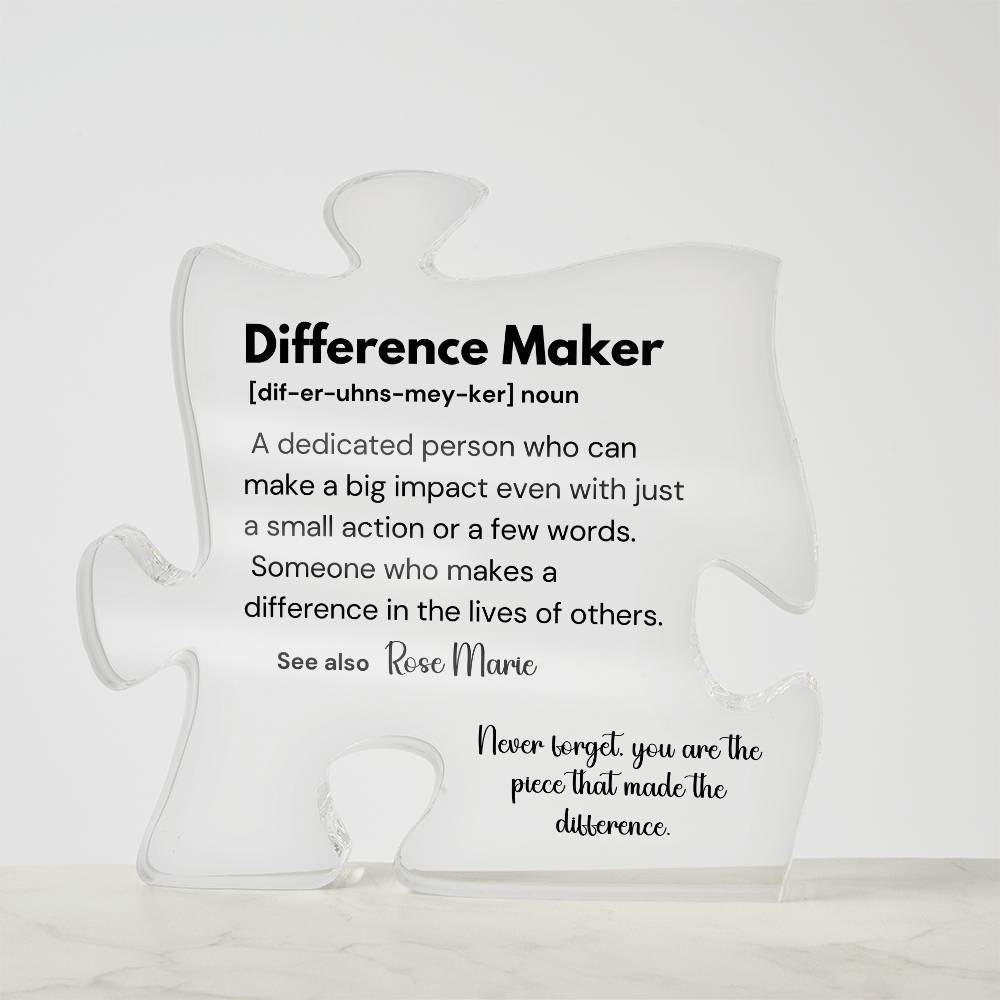Difference Maker - Printed Acrylic Puzzle Plaque 3