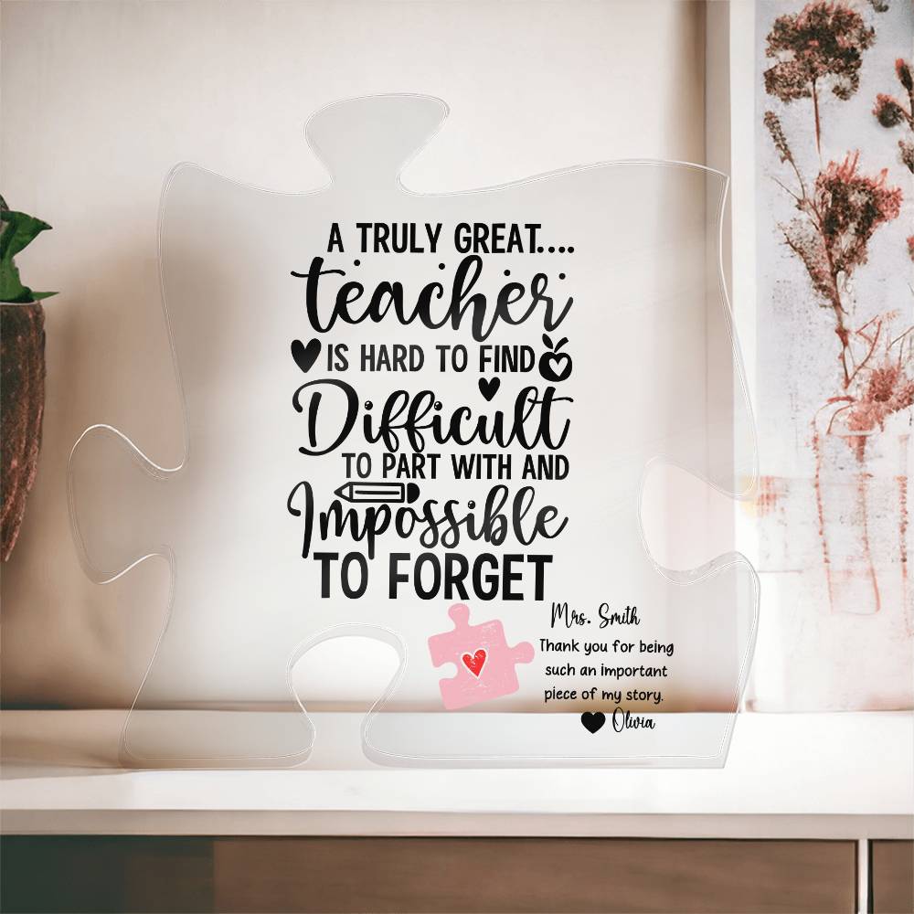 Teacher Acrylic Puzzle Plaque 4