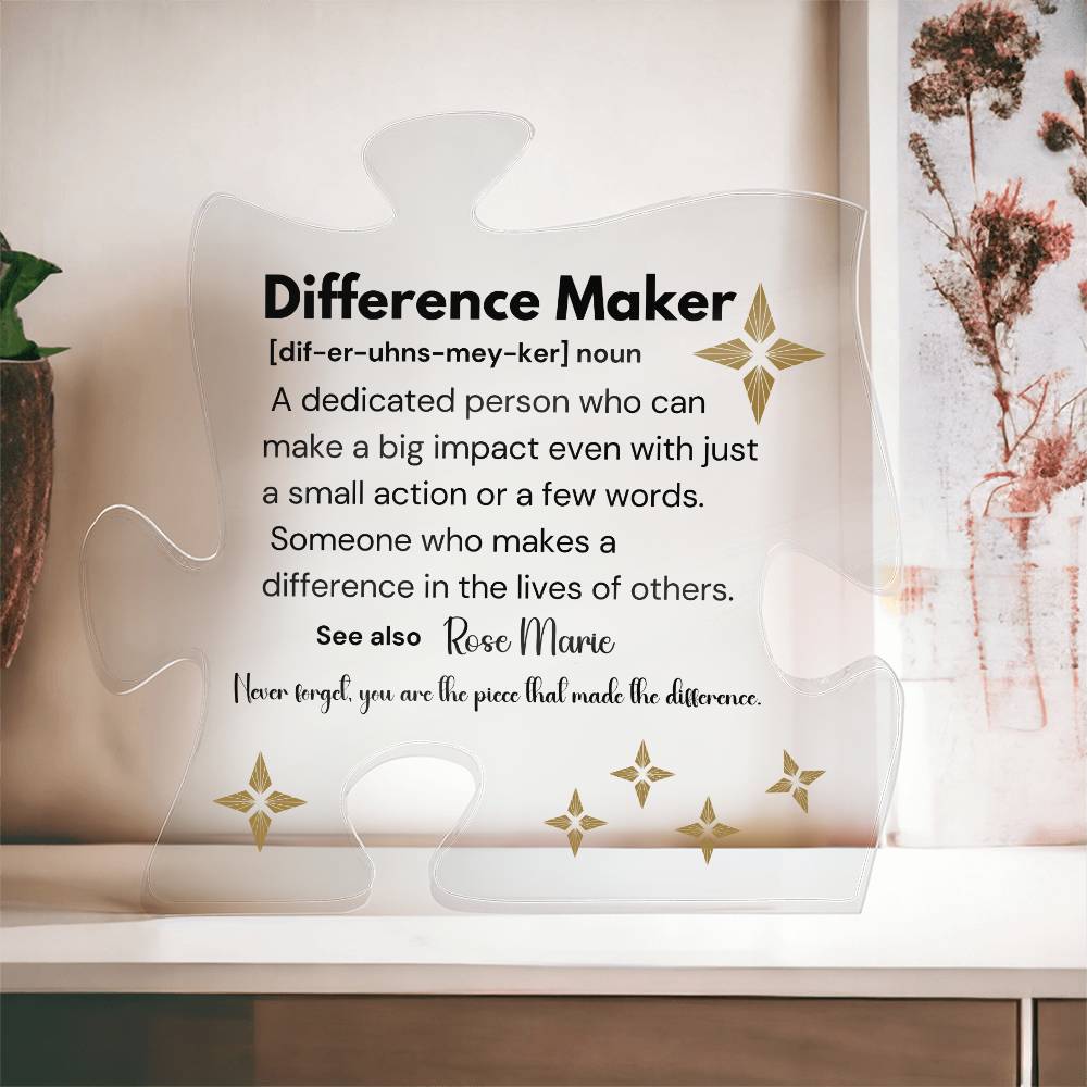Difference Maker - Printed Acrylic Puzzle Plaque 4