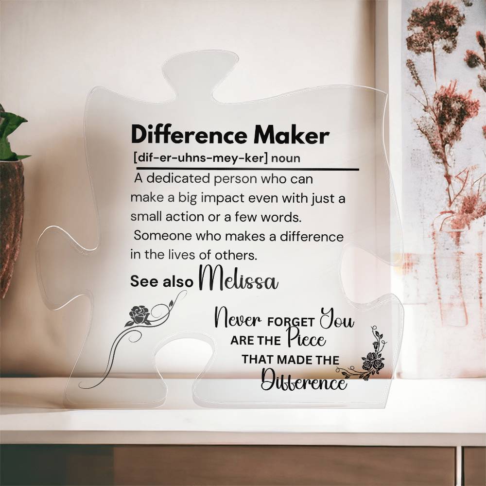 Difference Maker - Printed Acrylic Puzzle Plaque 2