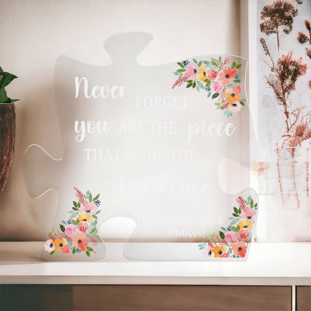 Piece 7 White - Printed Acrylic Puzzle Plaque