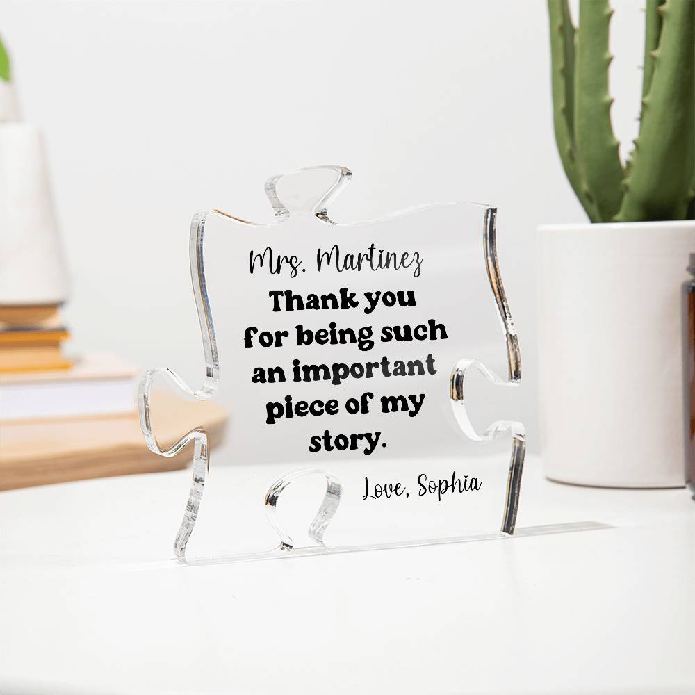 Teacher Acrylic Puzzle Plaque 1