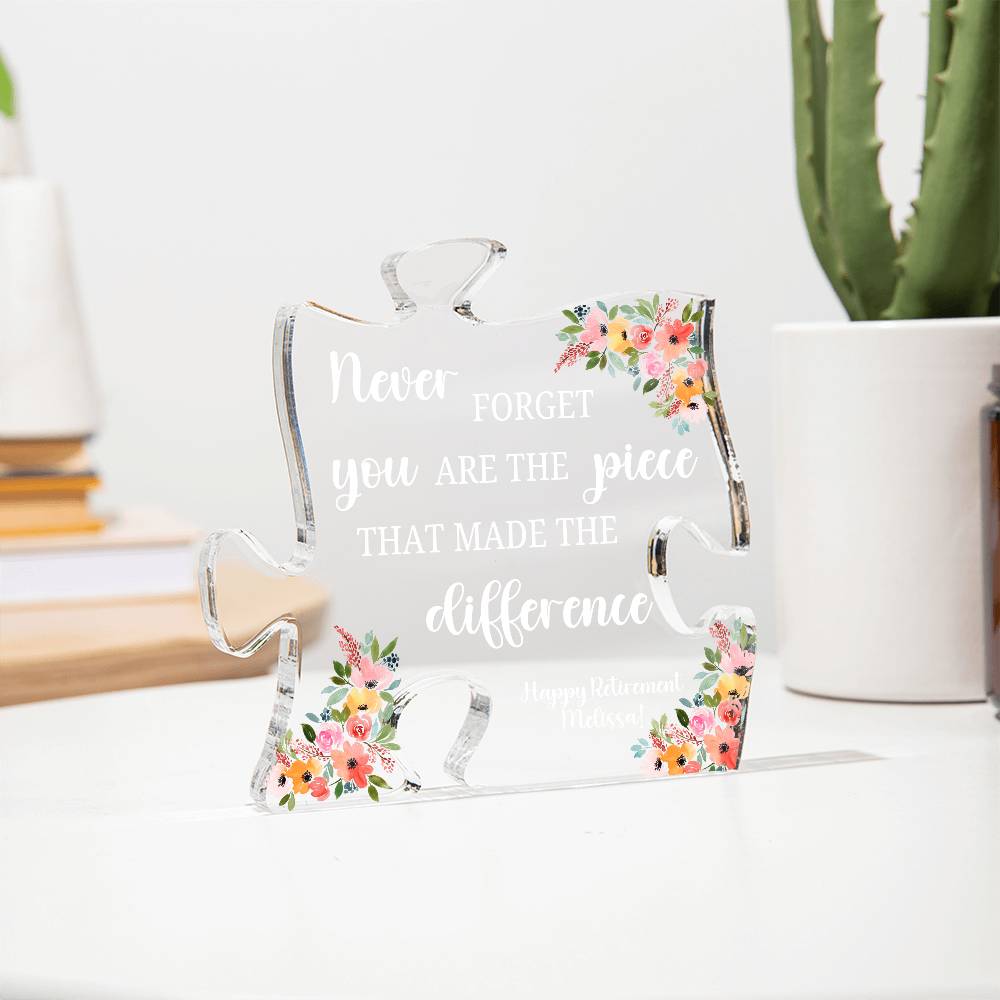 Piece 7 White - Printed Acrylic Puzzle Plaque