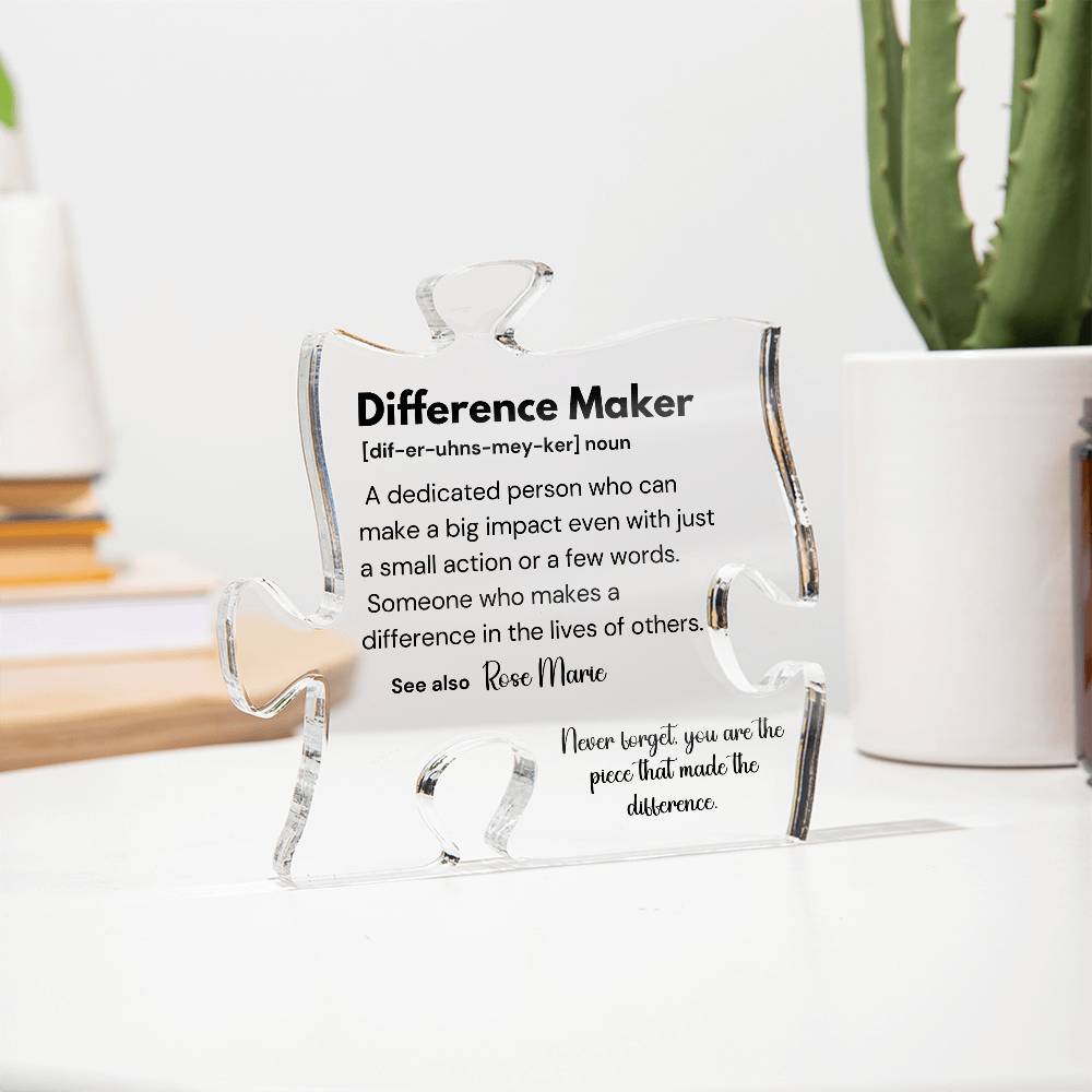 Difference Maker - Printed Acrylic Puzzle Plaque 3