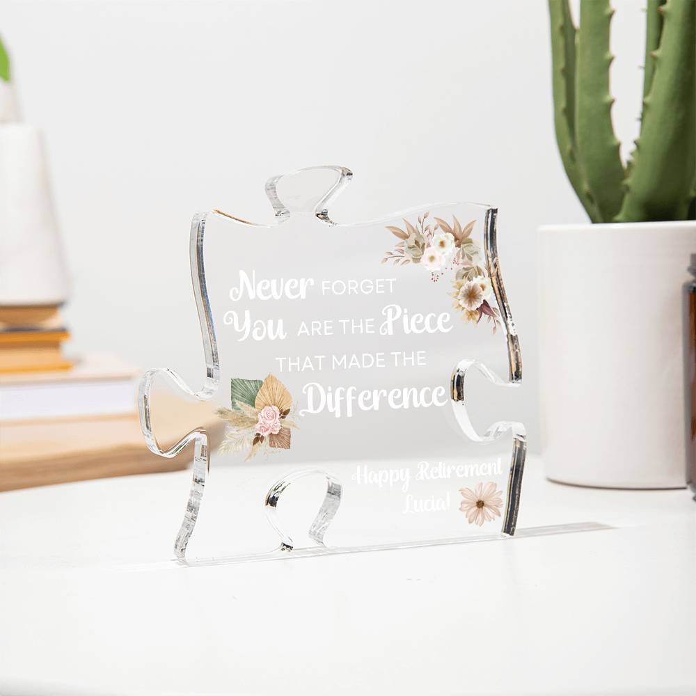 Piece 9 White - Acrylic Puzzle Plaque