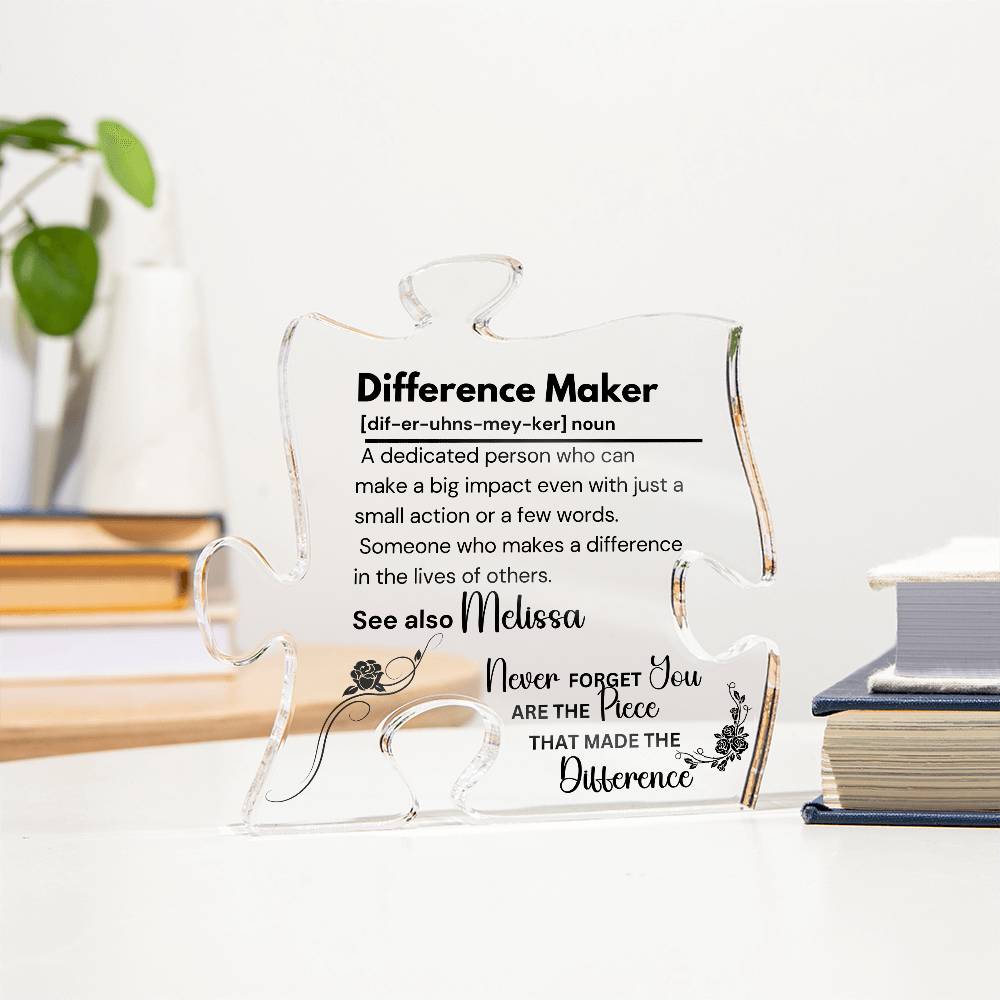 Difference Maker - Printed Acrylic Puzzle Plaque 2
