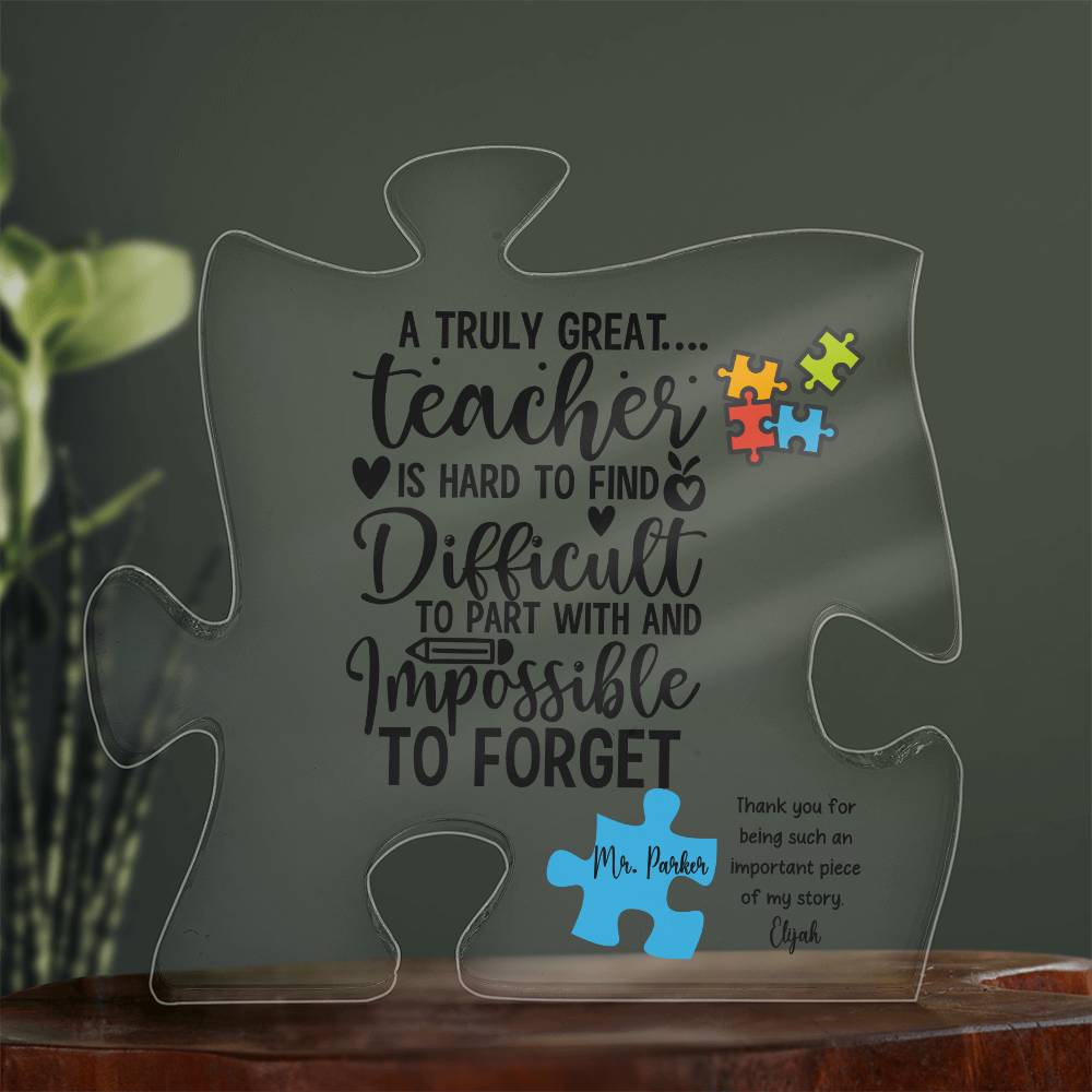 Teacher Acrylic Puzzle Plaque 5