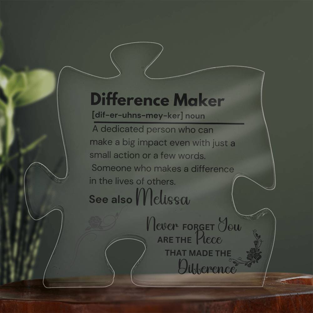 Difference Maker - Printed Acrylic Puzzle Plaque 2