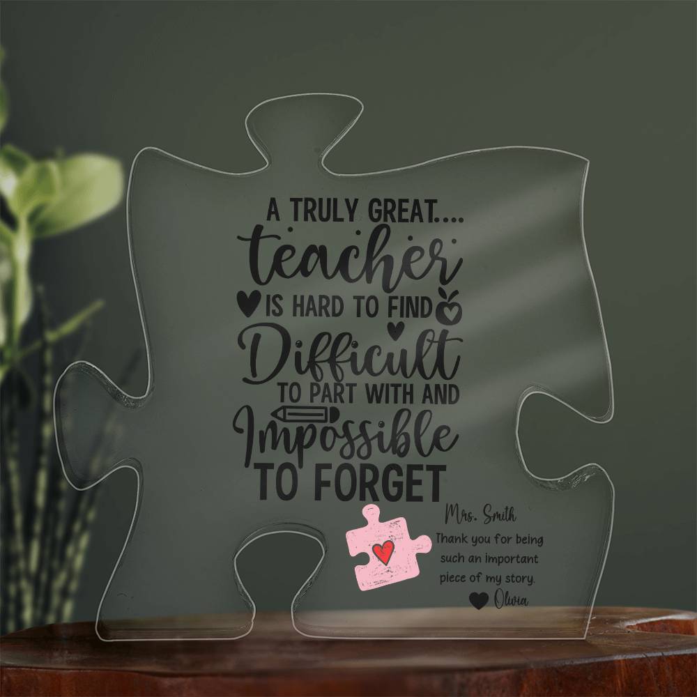 Teacher Acrylic Puzzle Plaque 4