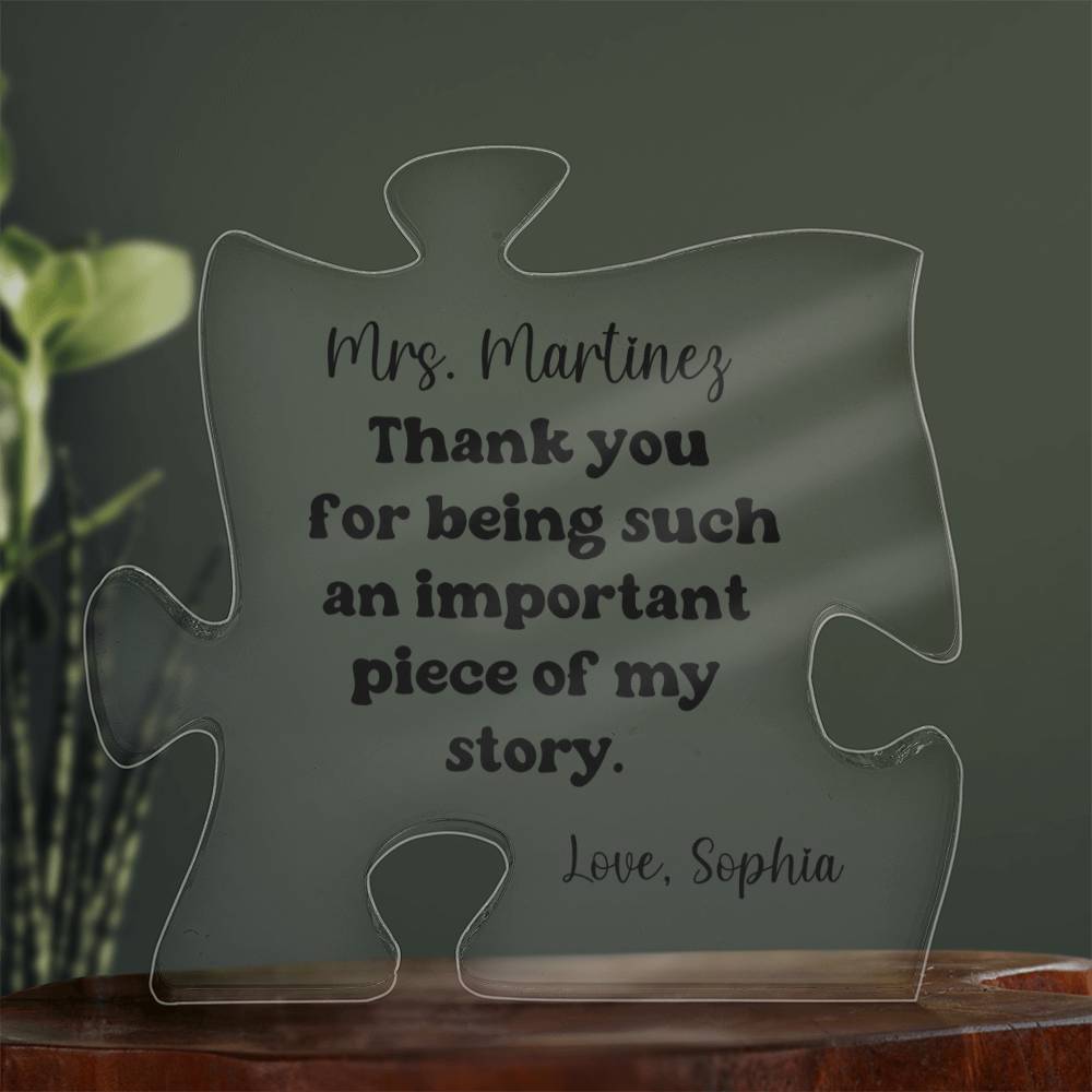 Teacher Acrylic Puzzle Plaque 1