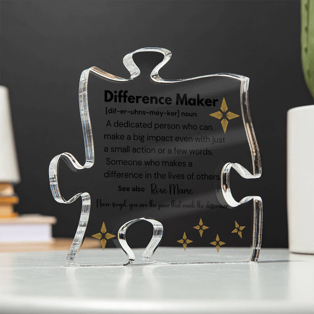 Difference Maker - Printed Acrylic Puzzle Plaque 4