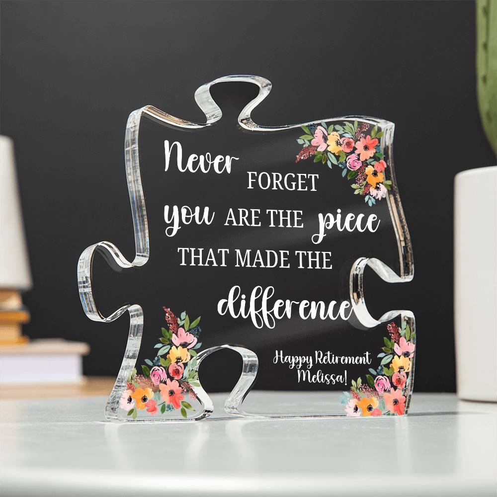 Piece 7 White - Printed Acrylic Puzzle Plaque